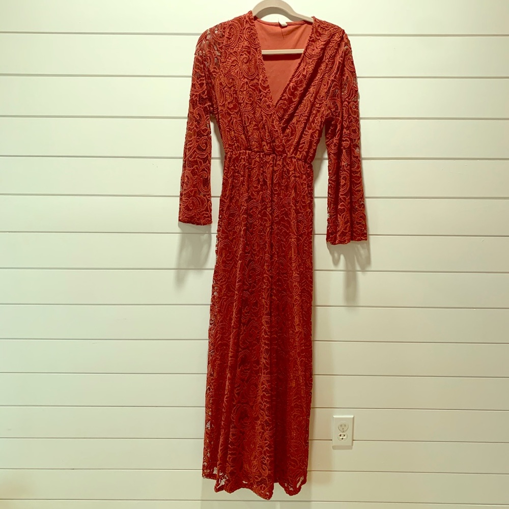PinkBlush lace maxi dress